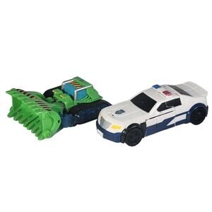 Transformers Police Car & Excavator Construction Robot Toy 2-Pack lot
